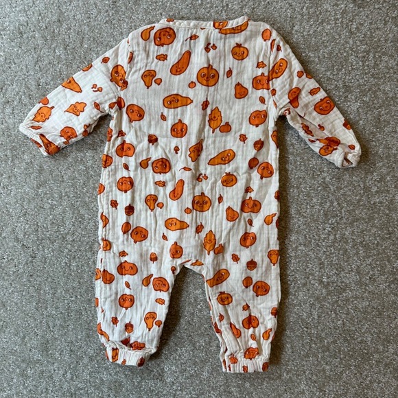 Cat & Jack fall print infant one piece size 6-9m pumpkin leaves - Picture 3 of 3